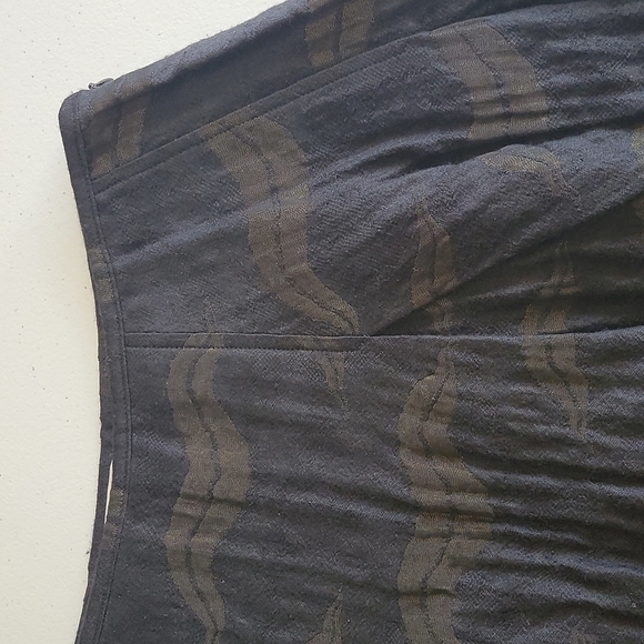 Dries Van Noten | Black A-line Skirt with Bronze Design - Picture 3 of 4